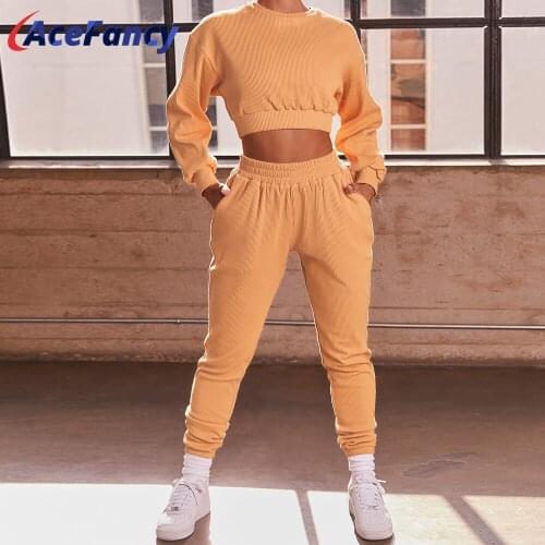 Acefancy Seamless Gym Set Women Athletic Long Sleeve Booty Leggings Activewear ZC4404 Gym Workout Fitness Sportswear Outfit