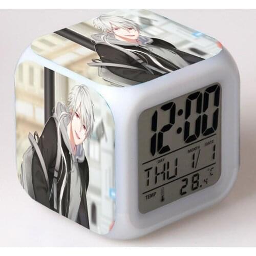 Anime Mystic Messenger Cartoon LED 7 Color Flash Digital Alarm Clocks Night Light Bedroom Desk Clock despertador Alarm-Clock