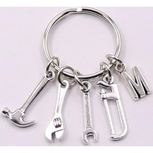 26 Letter A-Z Creative Tool Style Wrench Hammer Key Chain Car Keychain Metal Keychain Fathers Gift Llaveros Souvenir
