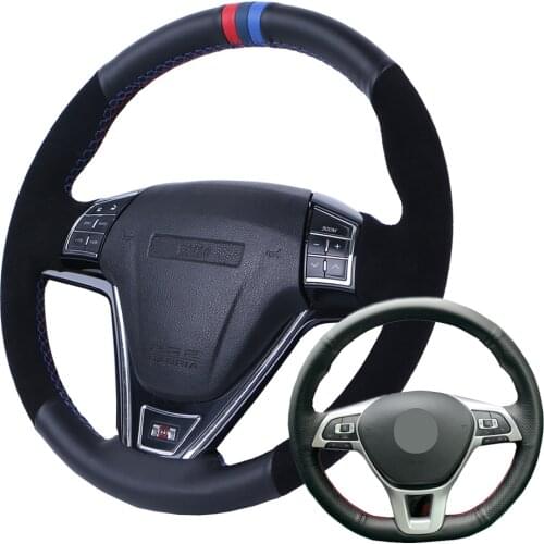 Car Steering Wheel Cover Suede Leather For Golf 7 Mk7 New Polo Jetta Passat B8/Custom Steering Wrap