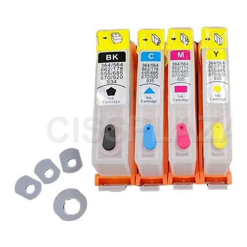 CISSPLAZA 4pcs Refill Ink Cartridge compatible for hp178 178XL with ARC chip for 5510 6510 5520 3520 4620 B210a B110c B209c