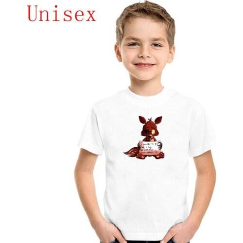 Custom Print FNAF Plush Foxy T Shirts for Children kids summer clothes High Quality Childrens Day Gift girls clothes boys tops
