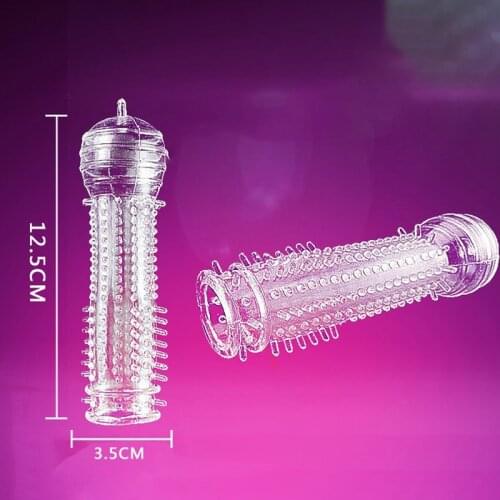 Hot Sale Lovetoy Transparent Sexy Spike Sleeves Male Penis Sleeve Crystal Sleeve Couple Sex Products Silicone Sleeve Penis