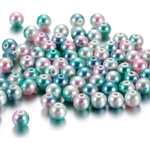 4/6mm/Bag Gradient Round ABS Imitation Pearl Beads For Nail Art Decor DIY 3D Accessories Materials Decoration Beauty Tools