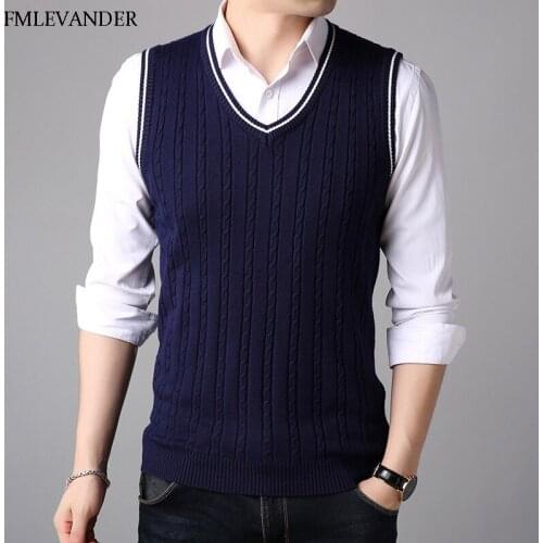 Winter Autumn Spring Business Sweaters Sleeveless Cardigans Vest Sweater Men