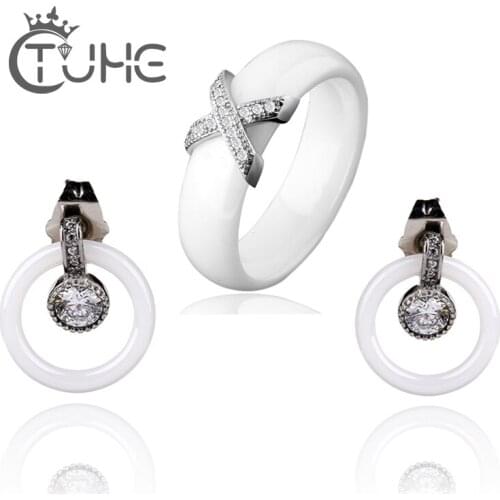 Fashion Jewelry Set Make By Healthy Ceramic Material For Party Bridal Accessories Summer White Jewelry Christmas Gift