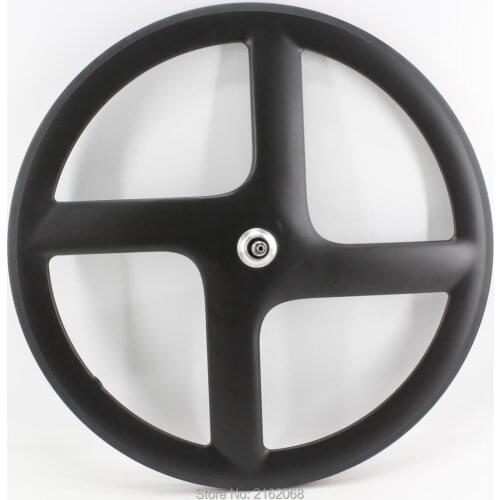 Newest 700C 4 spokes clincher rim Fixed Gear Track Road bike matt 3K full carbon fibre bicycle wheelset with hub Free shipping