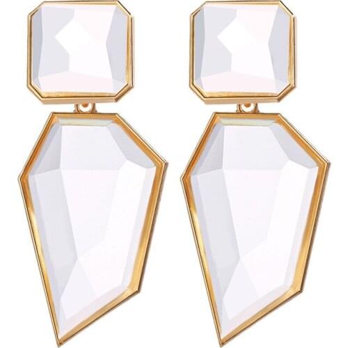 New Transparent Resin Pendant Hanging Earring For Women Bohemia Trendy Geometric Acrylic Drop Dangle Earrings Wedding Jewelry