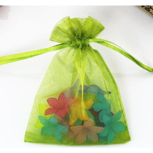 Wholesale 500pcs High Quality 13x18cm Olive Green Organza Bag Wedding Candy Gift Bags Jewelry Packaging Bags Drawstring Pouch
