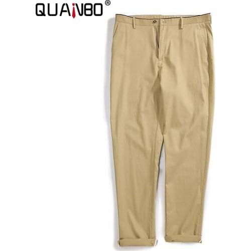 Oversize 44 46 48 50 52 Men Dress Pants 2021 New Spring Summer Mens Business Casual Fat Loose Men Midweight Pants Black Khaki