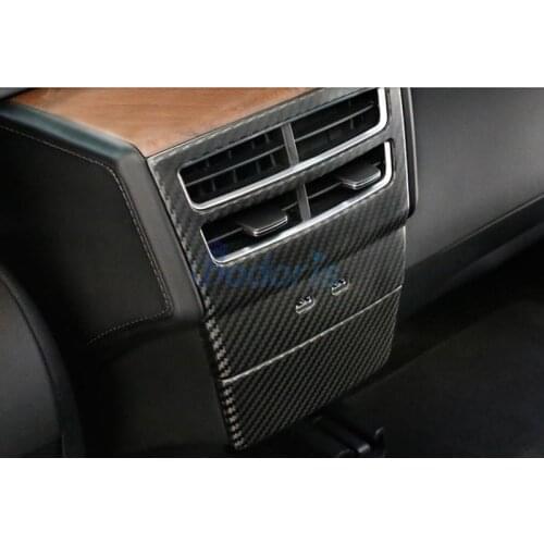 Carbon Fiber Color Interior Rear Seat Armrest Air Vent AC Outlet Trim Car Styling For Tesla Model X 2016 2017 2018 Accessories
