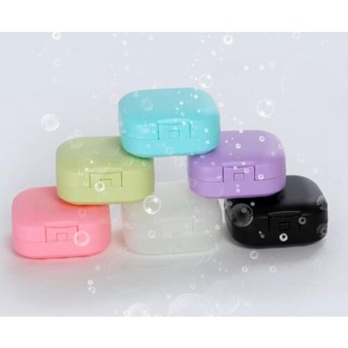 Portable Travel Supplies Candy Color Soap Holder Bathroom Accessories Square Plastic Soap Dish Soap Storage Container