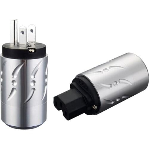 Viborg Pure Copper Silver Plated VM502S+VF502S US Power Connector HIFI IEC Female Plug Audio Power Connector