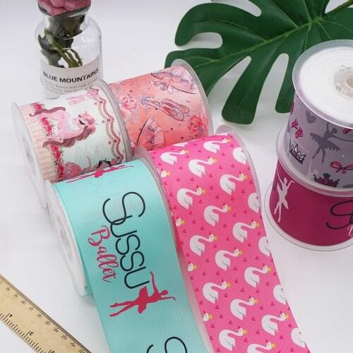 DIY Cartoon Ballet Printed Grosgrain Ribbon For Craft Supplies Sewing Accessories 5 Yards. 26695