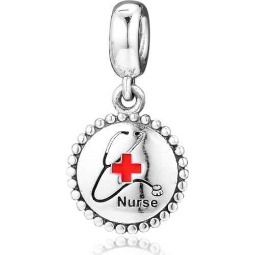 CKK Fit Pandora Bracelets Nurse Charms Sterling Silver 925 Original Beads for Jewelry Making Charm Joyas kralen