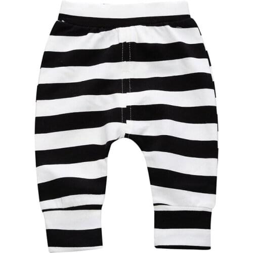 0-2 T PP Baby pants Boy trousers Striped printed children trousers harem pants Can open the childrens pants Autumn/Spring
