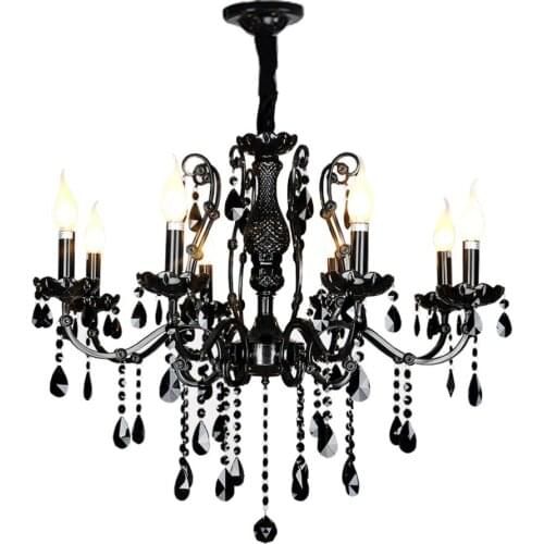 Modern black chandelier bedroom classical crystal chandeliers vintage china lighting wrought iron chandelier living room lamps