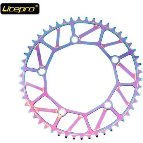 LP Litepro Folding Bike Ultralight Single Speed Disc Chainring 130mm BCD Bicycle Parts 46-58T Positive and Negative Teeth