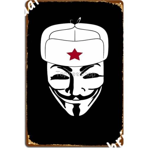 Vintage Soviet Russian Ushanka Hat Ussr Retro Cccp Russian Metal Signs Garage Club Vintage Plaques Tin sign Posters