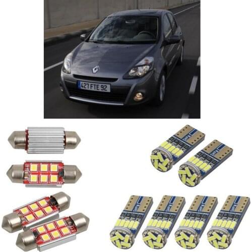 Interior led Car lights For Renault clio 3 br01 cr01 hatchback car accessories boot light License Plate Light 12pc