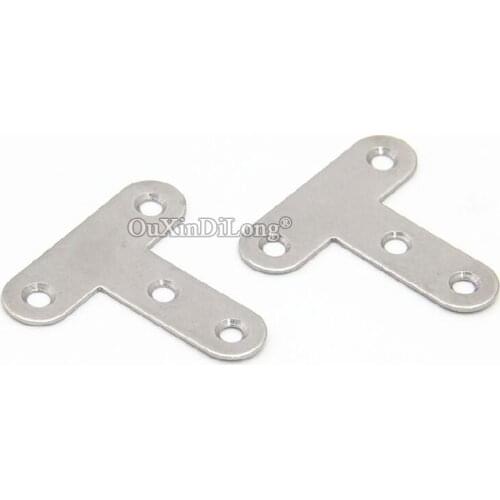 100PCS 304 Stainless Steel T Furniture Reinforced Corner Braces Right Angle Joint Board Frame Shelves Support Brackets Connector