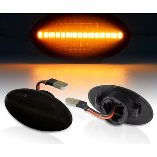 2Pcs Dynamic Amber Side Repeater Indicator Light Flowing Side Marker Signal Lamp for BMW Mini Cooper R50 R52 R53 2002-2006