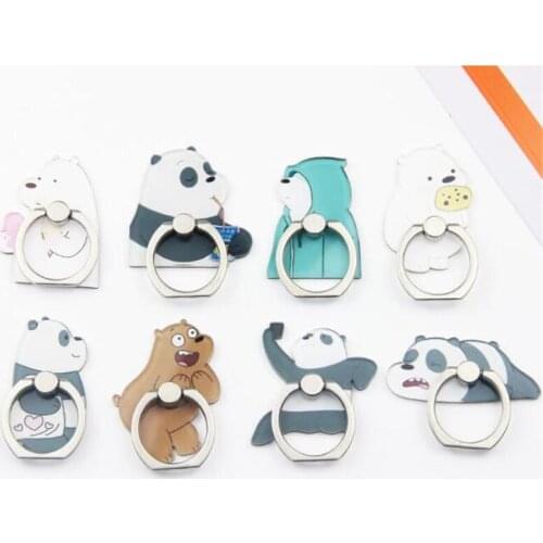 360 Degree Cartoon Lazy Panda Bear Finger Ring Smartphone Stand Holder Mobile Phone Holder For iPhone Huawei All Phone