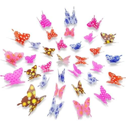 3d wall stickers DIY poster Stickers butterflies wall stickers for kids rooms home decor home decoration accessories LF-016
