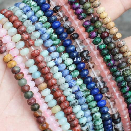 4x6mm smooth natural stone abacus amazonite Lapis Lazuli labradorite spacer for jewelry making DIY loose beads 15"