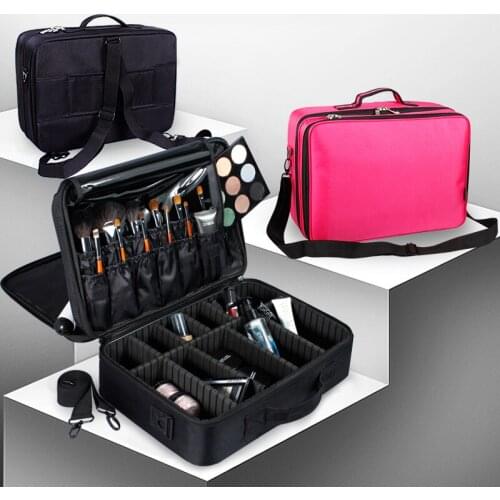 Brand Female High Quality Professional Makeup Organizer Bolso Mujer Cosmetic Bag Large Capacity Storage case Multilayer Suitcase