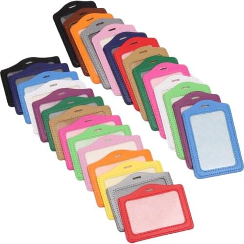 New Candy Color Card Holder Protect Cover Case Business Credit Card Work ID Card Badge Holder Office Supplies