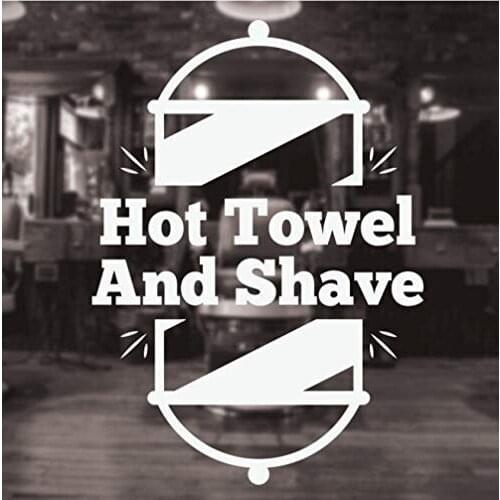 Hot Towel And Shave Wall Sticker Hair Salon Wall Decak Home Decoration For Hair Shop Salon Vinyl Art Mural dw5098