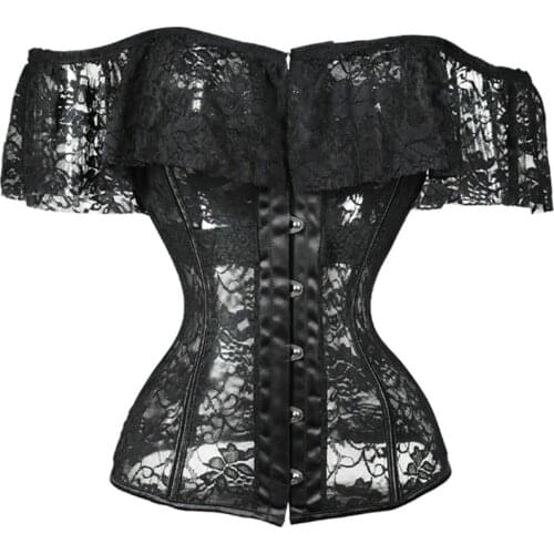 Lace Breathable Corset Sexy Backless Overbust Shapewear Corselet Support Chest Slimming Corset Steampunk Bustier Top Blouse Wome