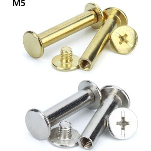 M5 Mother Rivet For Leather DIY Tube Photo Album Binding Screw Book Binding Screw Plated Copper/Ni-plated Length 5-100mm