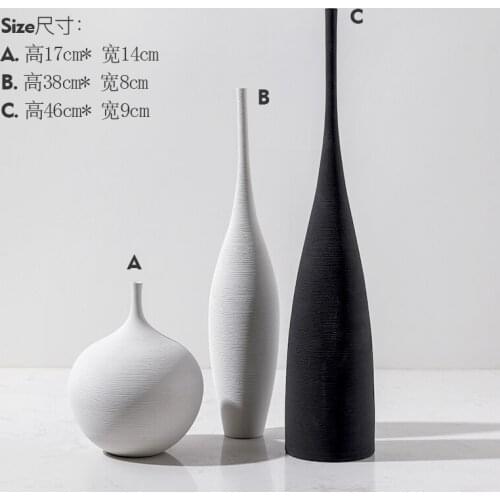 Minimalist Vases Modern Ceramic Morandi Flower Tall Black Vase White Plant for Homes Jarrones Grandes Household Products EL50VA