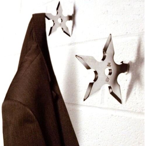Stainless steel Ninja Star wall hanger Coat decorative hook Creative darts decorative hooks for clothes hangers wall hook