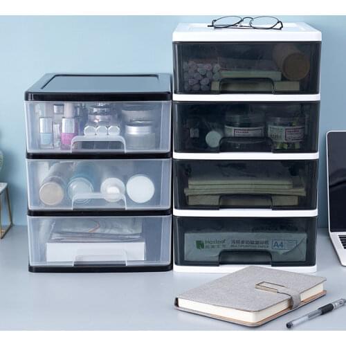 Desk double-layer storage box transparent storage drawers desktop organizer plastic Sundries stationery art supplies organizer