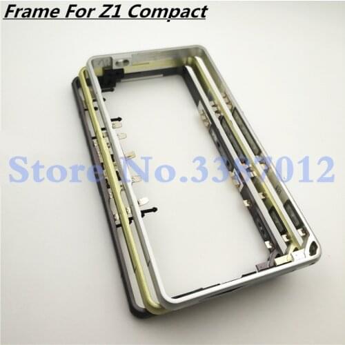 New Middle Frame Bezel Plate Metal Housing Cover + Dust Plug For Sony Xperia Z1 Compact mini D5503 With Power Volume Button