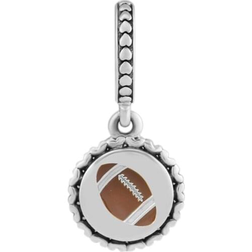 Authentic 925 Sterling Silver Charm Mixed Enamel Football Dangle Beads for Jewelry Making Fits Original Charms Bracelet berloque