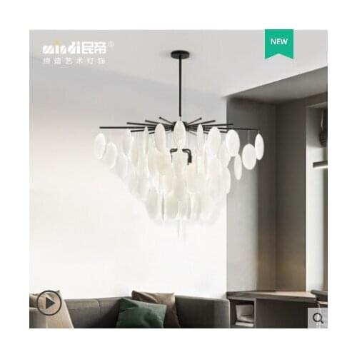 Post-modern personality creative living room chandelier Nordic light luxury simple decoration restaurant bedroom glass chandelie