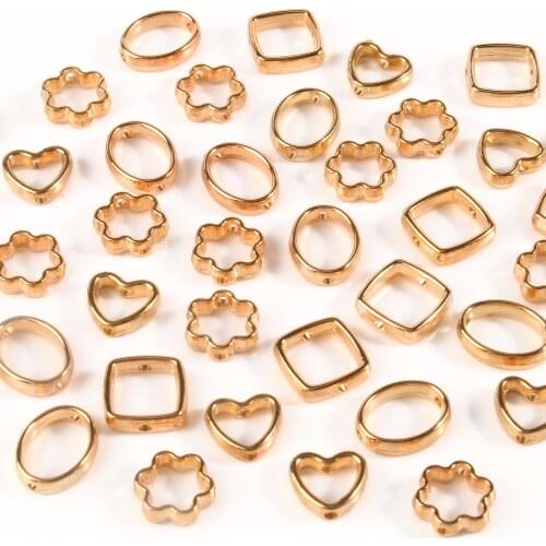 Mixed Plated CCB Gold mixed Beads Frame Seed Spacer Loose Bead For Jewelry Making DIY Necklace Bracelet Accessory Wholesale