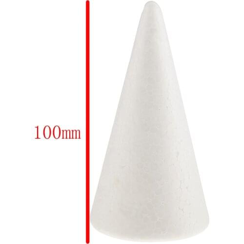 Prettyia 20x White Foam Ornament Polystyrene Cone Shape DIY Crafts Decor Lot