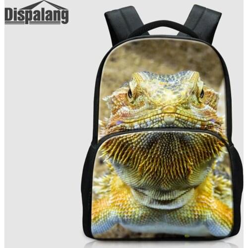 Dispalang Chameleon Print School Backpack For Teenager Lizard Animal Laptop Bagpack Men Large Business Casual Computer Schoolbag