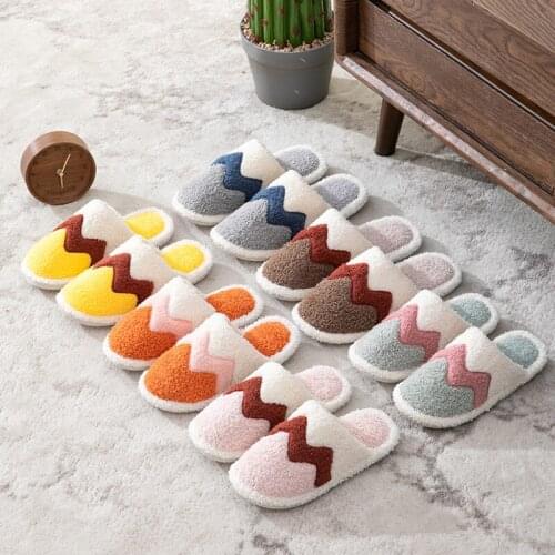 2021New Cotton Slippers Women Household Home Shoes Faux Fur Sandales Sandals Winter Non-slip Sandalias In Stock Floor