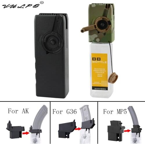 VULPO Airsoft Paintball M4 BB Speed Loader 1000 Rounds Hand Crank Military Quick Loader Hunting Paintball Accessories BK DE