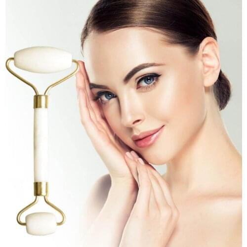 1pcs Facial Massager Roller Guasha Board Natural Jade Stone Scraper Set Face Lift Skin Relaxation Slimming Beauty Neck Thin Lift