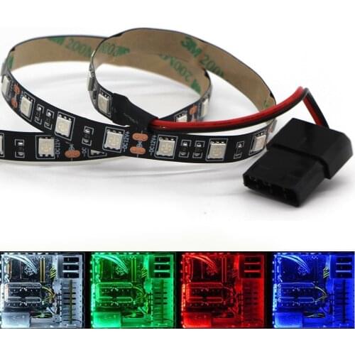 12V LED Strip Light pc case PC Computer Case 4Pin Header Molex Connector DIY Shape Decoration gamer 50CM 1M 2M Lighting
