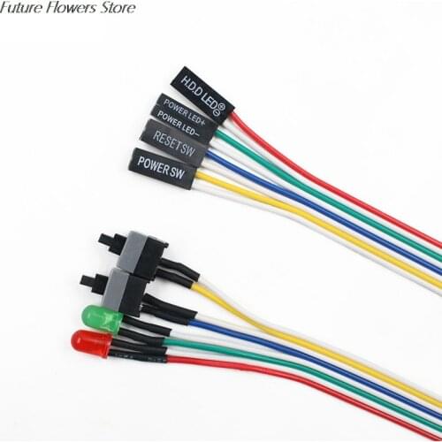 Slim ATX PC Compute Motherboard Power Cable with LED Light PC Power Reset Switch