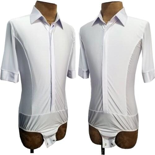 Latin Dance Performance Tops White Professional Competition Stage Wear Summer Half Sleeve Tango Ballroom Practice Clothing 3767