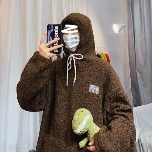 High Quality Unisex Fashion Thick Solid Color Plain Polar Fleece Pullover Hoodie